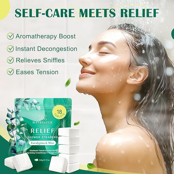 Shower Steamers Aromatherapy 18 Pack – Mothers Day Gifts, Eucalyptus for Shower, Aromatherapy Birthday Gifts for Women & Men, Stress Relief & Relaxation Self Care – Eucalyptus & Mint