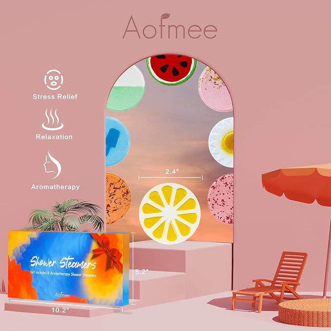 Aofmee Shower Steamers Aromatherapy - 8 Pack Shower Bombs Gift Set, Shower Tablets with Essential Oils for Relaxation, Valentines Day Gifts Self Care Gifts Spa Gifts Birthday Gifts for Women and Men