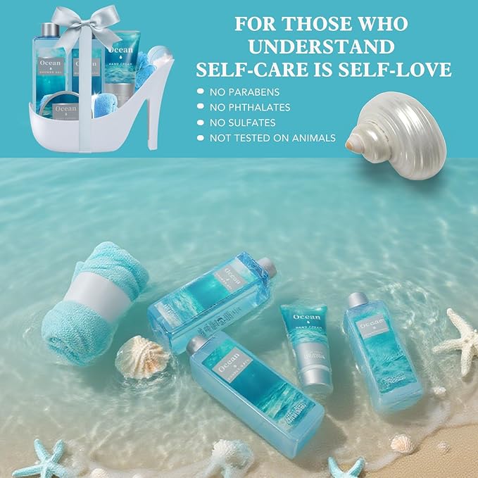 Spa Luxetique Gifts for Women High Heel Gift Set for Women 8pcs Ocean Breeze Spa Gift for Womens Birthday Gift for Womens Wife Girlfriend Coworker Nurse Mothers Day Gifts for Mom