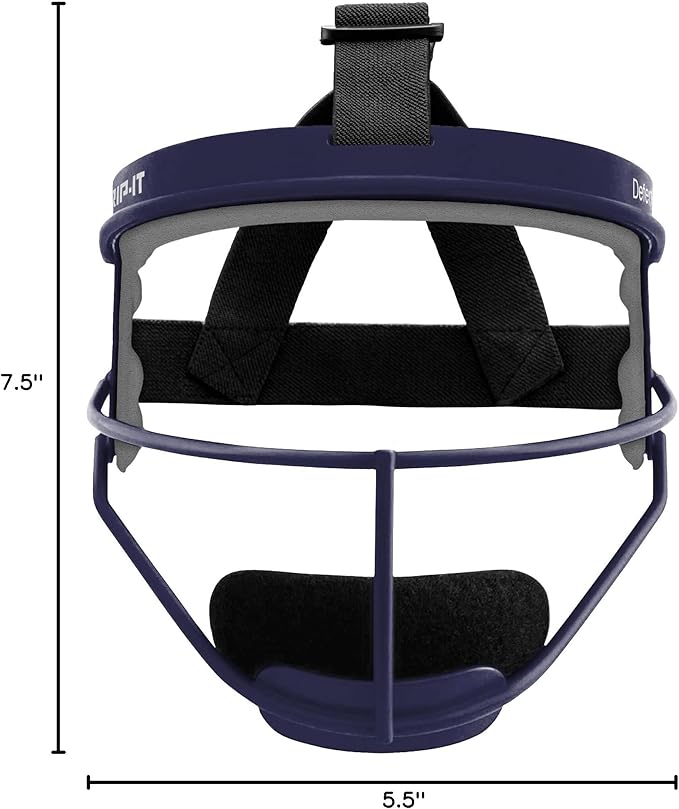 RIP-IT Original Defense Softball Face Mask, Lightweight, Protective Fielder's Softball Face Shield with Ponytail Strap & Soft Foam Padding