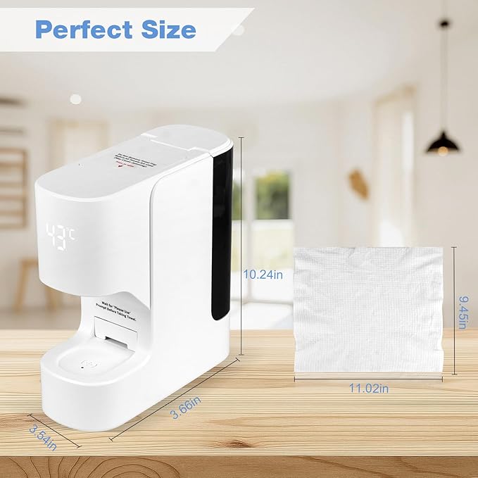 Hot Towel Dispenser, Mini Hot Towel Warmer for SPA, AZ GOGO Hot Face Towel Heater Machine with Smart Voice Alerts, 55°C(131°F) Constant Temp, 5-Second Fast Heating, 20 Compressed Towels