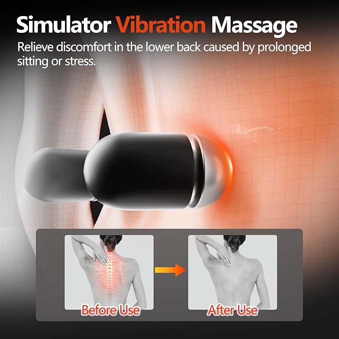 Electric Back Massager for Sciatica Pain Relief, 3-in-1 Lumbar Support Device with Traction & Heat, Soothing Spine Massager for Lower Back Pain Relief, Neck and Back Massage Pillow