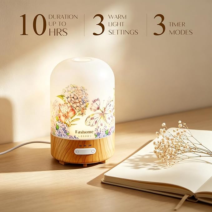 Essential Oil Diffuser for Home, Ultrasonic Cool Mist Air Aromatherapy Humidifier, Mini Scent Air Machine Portable Diffuser with Changing Lights & Auto Shut-Off for Home Bedroom Office Yoga(<25dB)