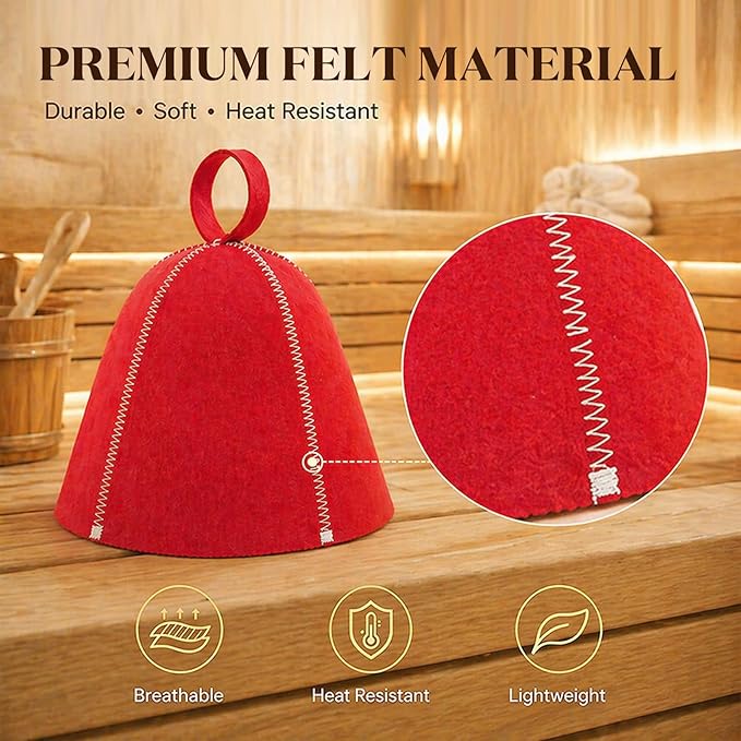 JaGely Sauna Hat for Men Women Sauna Hat Vaporarium Cap Russian Banya Cap for Bath House Accessories