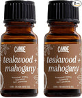CANDECraftCo Premium Fragrance Oil – Diffuser Oils Fragrances Scented for Home, Candle Soap Making Supplies, Aromatherapy Blends for House (0.34 Fl Oz) (2-Pack, Teakwood & Mahogany)