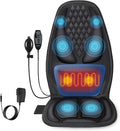 Back Massager with Heat, Massage Seat Cushion with 3D Back Support, 8 Vibrating Motors Massager Chair Pad for Full Body Pain Relief, Ideal Gift for Mother's Day/Lover/Parents/Friends