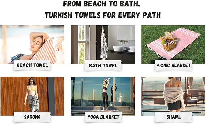 Bazaar Anatolia Turkish Bath Towel – 100% Cotton, Quick Dry Boho Farmhouse Decor, Autumn Throw Blanket for Bathroom – Oversized 71x39 Inches – Arpa Beige