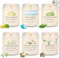 Scented Candles Gift Set for Women, 6 Pack Aromatherapy Soy Candles for Home, Coconut Vanilla, Lemon Verbena, Fresh Linen, Ocean Breeze, Eucalyptus Mint & Jasmine Blossom