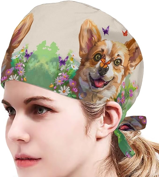 JoyLamoria Novelty Printed Cap with Sweatband Women Men Adjustable Tie Back Hats for Paiting