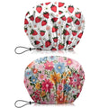 2 PCS Shower Cap Waterproof Double Layer Elastic Adjustable Reusable Hair Bath Caps for Girls Women Cute Aesthetic-Red Pink