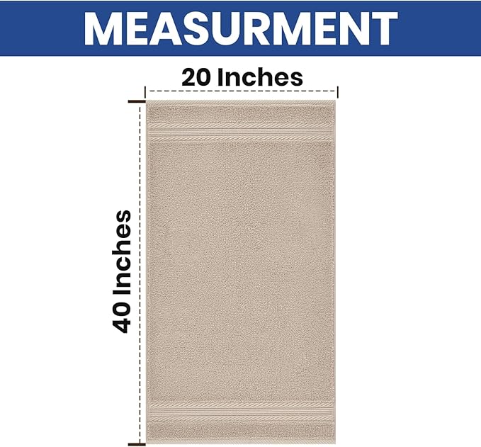 Linteum Textile Supply Luxury Hair Towels 100% Ring Spun Cotton Towel for Women, Men, Kids | 20x40 inches Quick Dry Towels for Gym, Beauty, Spa, Salon | Pack of 6 | Taupe | Superior Soft Touch