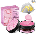 Pink Eye Mask 60Pcs, 5 Portable 24K Gold Collagen Under Eye Patches, 30 Pairs Hydrating Undereye Gel Pads for Women Men Dark Circles Puffy Eyes Puffiness Wrinkle Eye Bag Treatment