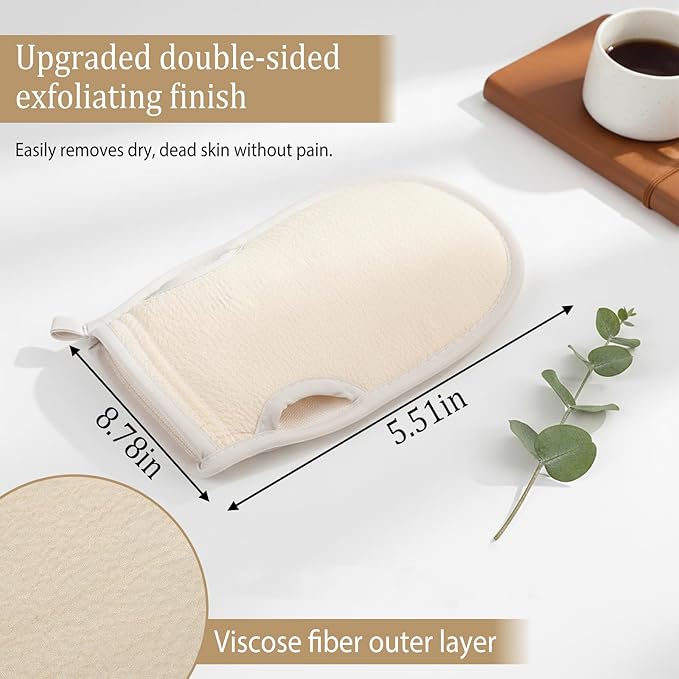 Body Scrub Gloves Korean Scrub mitt Exfoliating Gloves for Shower with Thumb Holes Korean Body Scrubber Dead Skin Remover for Dead Skin Removal Self-Tan Prep