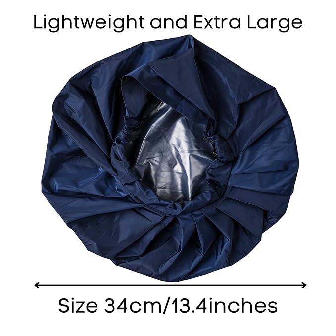 TTAT Shower Cap Extra Large for Men & Women With Braids, Dreadlocks, Locs, Afro, Coily, and Long Hair, Waterproof, Washable, Reusable & Adjustable, Great for Home, Spa, Conditioning, Self Care (Blue)