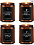 Scented Candles for Home Scented Aromatherapy Candles, 4 Pack 28 Oz Soy Wax Candle Gift Set Valentine's Day Gift for Women Men (Lavender/Vanilla//Sandalwood Rose/Moroccan Amber)