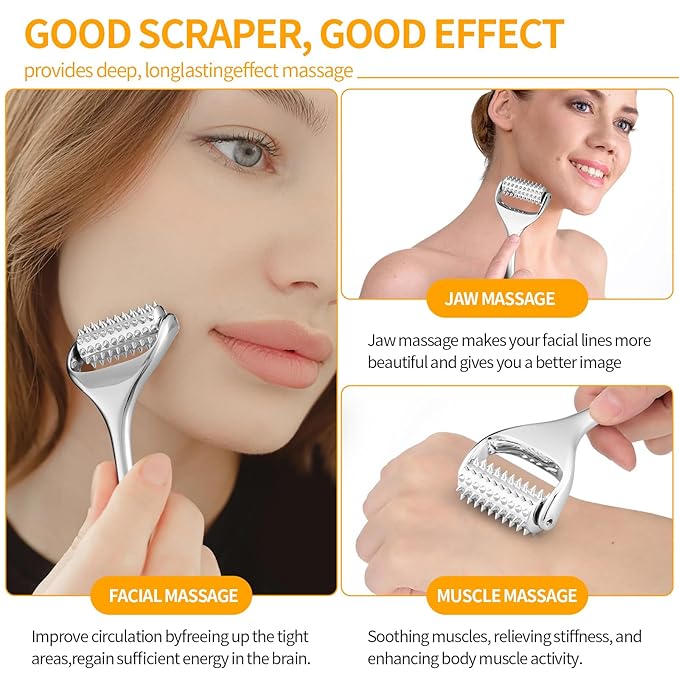 Running man Massage Roller-Deep Tissue Massage Tool for Face,Hand,Neck and Thighs, Acupuncture Roller - Muscle Pain Relief, Face Roller-Skin Care Face Massager Tightens & Tones Skin Appearance