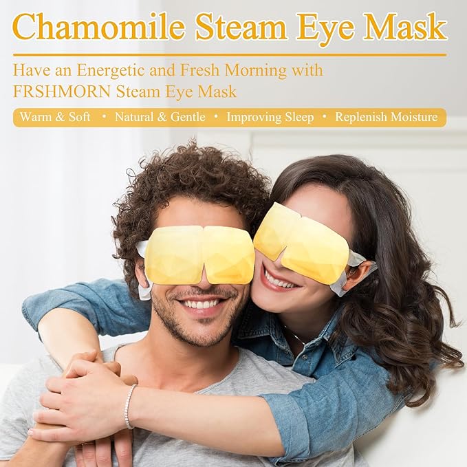 16Packs Steam Eye Mask, Heated Eye Mask for Sleeping, Warm Compress for Eyes, Self Heating Disposal Steam Mask for Home Sleep, Office, Spa, Travel Essentials Mothers Day Gifts (Chamomile)