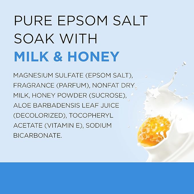 Dr Teal's Epsom Salt Soaking Solution, Soften & Nourish with Milk and Honey, 48 Oz (Packaging May Vary) (Pack of 2)