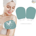 1 Pair Exfoliating Glove, Scrubbies for Body, Body Exfoliator, Exfoliating Washcloth（Blue+Blue）