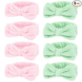 8 Pack Spa Headband for Washing Face Stocking Stuffers Skincare Headbands Bulk for Women Girls Soft Coral Fleece Hairband Cute Bow Headbands for Washing Face Makeup