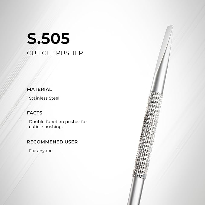 NGHIA Pusher - S-505 (Stainless Steel) | Double–Ended Cuticle Pusher | Precision Nail Care Tool| Premium Quality for Nail Care | Ergonomic Design | Suitable for Professional & Home Use…