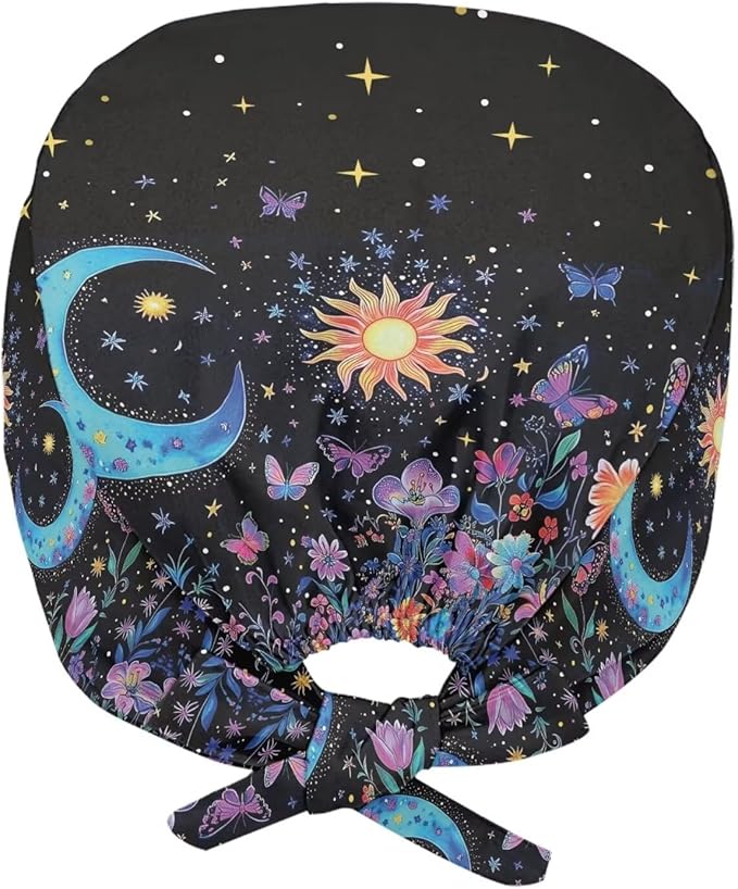 JoyLamoria Novelty Printed Cap with Sweatband Women Men Adjustable Tie Back Hats for Paiting