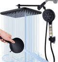 Black Large High Pressure Filtered Shower Head with Handheld, 14" Rain ShowerHead and 10 Spray Handheld with Filter, Upgrade Dual Shower for Couples Bathroom Accessories and Hard Water
