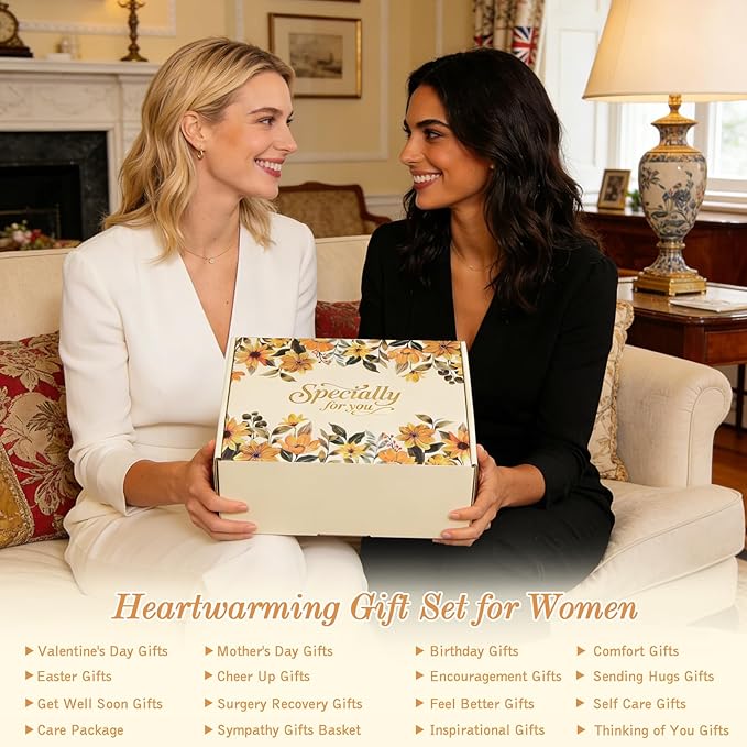 Mothers Day Gift for Mom Wife Grandma Sister Friend - Self Care Gifts for Women Birthday Gift, Get Well Soon Sympathy Gift Baskets for Women Care Package, Thinking of You Inspirational Gifts for Women