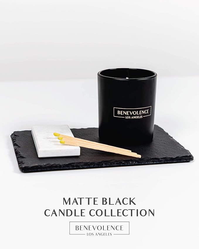 Benevolence LA Pine Scented Candle | Soy Christmas Candles, Black Candle for Home | Holiday Candles Gifts for Women and Men | Home Fragrance | Aromatherapy | Bathroom Freshener | 8oz, 45 Hour Burn