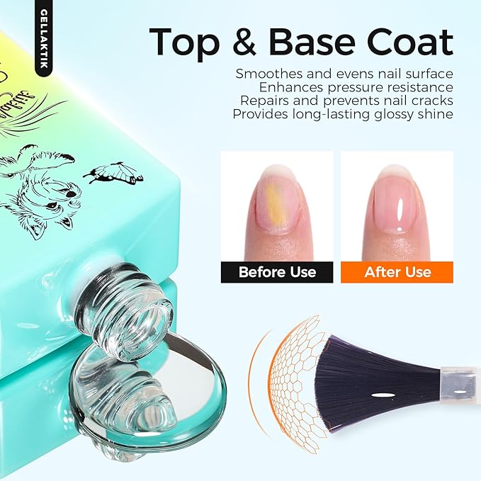 Blooming Gel Nail Kit, 3PCS 18ML No Wipe Top Coat Base Coat & Spreading Gel for Easy Marble Watercolor and Print Nail Painting Effect, Long-Lasting UV/LED Gel, DIY Manicure Gifts for Women