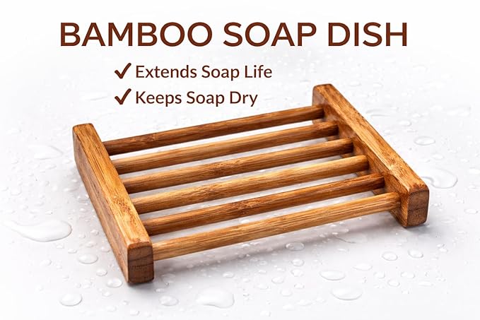 Oatmeal Goat Milk Soap Bars 3 Pack 4.25oz Each with Bamboo Soap Dish, Moisturizing Bath Soap for Sensitive Skin, Dry Skin Relief Cleanser, Gentle Face & Body Soap, Made in USA