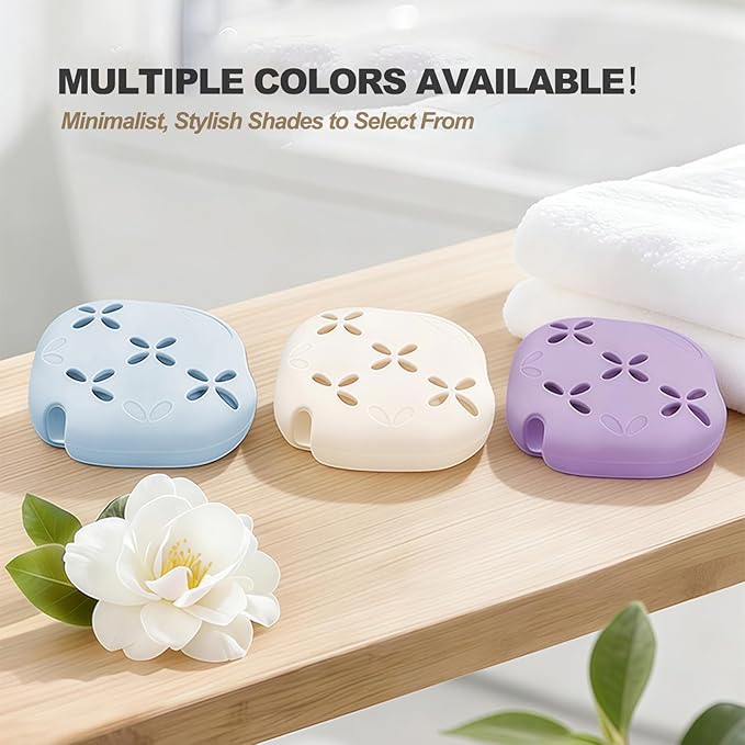 Silicone Shower Steamer Holder with Suction Cup - 3.28" Aromatherapy Steamer Tray for Shower Wall & Floor - Draining Soap Dish & Bath Bomb Hanger for Bathroom, Bedroom & Living Room - Easy Clean