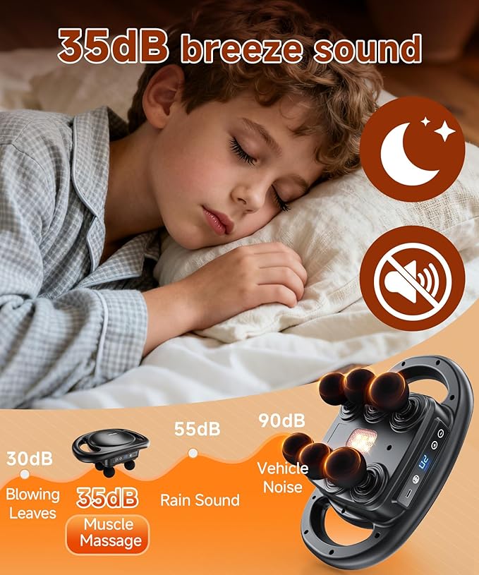 AERLANG Massage Gun Deep Tissue Muscle Massager,Back Massager for Pain Relief,Percussion Multi-Head Massage Gun Tool Handheld Messager with 9 Levels & 4 Modes Gifts for him her Dad mom