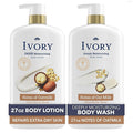 Ivory Hand & Body Lotion + Body Wash Bundle, Oatmilk Scent, 24hr Moisturizing & Nourishing Hydration, Repairs and Soothes Extra Dry & Itchy Skin, Made with Shea Butter Blend, 27 fl oz (Pack of 2)