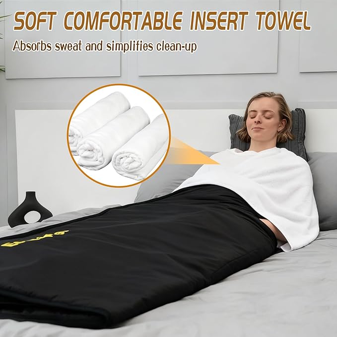 31"x71" Sauna Blanket Insert 3 Pack Machine Washable Blanket Towel Insert Super Absorbent Towel for Infrared Sauna Blankets (3, White)