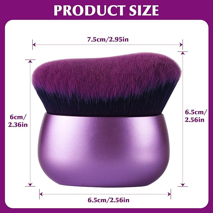 Extra Large Body Makeup Brush,75mm Wide-headed Body Coverage Applicator For Self Tanner, Leg Makeup &Body Blend for Tattoo Cover up Makeup, Oval Face&Back body makeup Brush Wet&Dry Use（Purple)