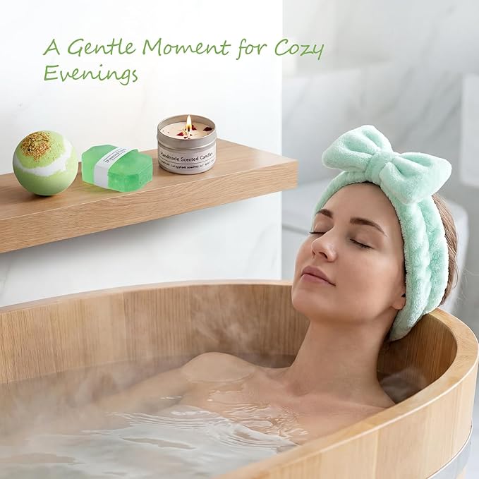 Mothers Day Gifts for Women, Get Well Gifts for Women with Glass Cup, Candle, Bath Bombs, Socks & Hair Accessories, Care Package for Her, Mom, Wife or Best Friend
