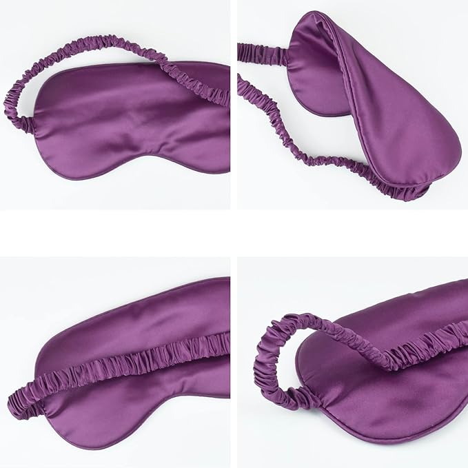 1 Pack Sleep Mask, Silk Eye Mask with Elastic Strap, Blindfold, Soft Silk Sleeping Mask for Girls, Women, Men (DarkBlue)
