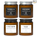 NORVENCE Scented Candles Gift Set, Stress Relief Candles for Home, Premium Soy Candle Set, Candles for Women and Men, Birthday Gifts (Black & White, 14 oz)