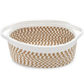 ABenkle Small Basket, 12"x 8" x 5" Cute Small Woven Basket, Rope Room Shelf Storage Basket, Cat Dog Toys Basket Chest Box, Decorative Empty Gift Basket with Handles