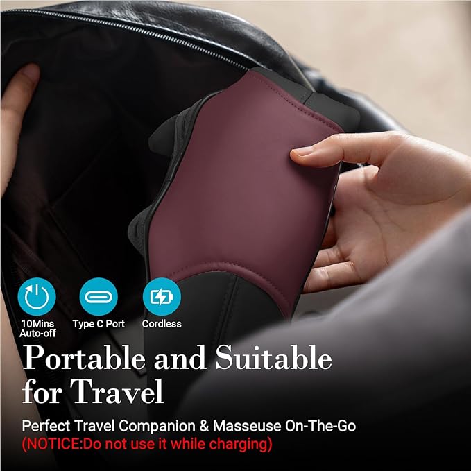 CuPiLo Shiatsu Neck Massager with Heat - Ideal Gift for Her,Him Cordless 4D Expert Neck Shoulder Massage for Pain Relief,Upgarded Kneading Massager for Muscle Relaxation