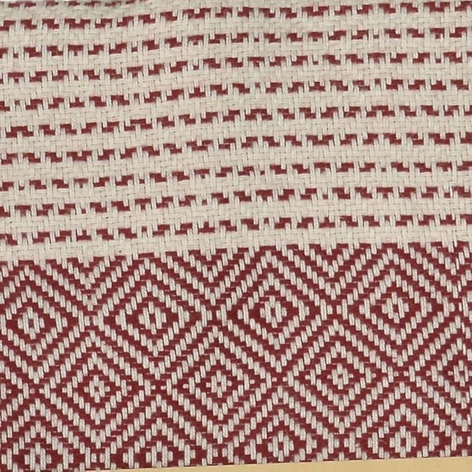 Bersuse 100% Cotton Hierapolis XL Throw Blanket for Couch - 100% Cotton Lightweight Durable Throw Blanket, Big Blanket for Sensitive Skin, Decorative and Versatile - 60x95 Inches, Burgundy