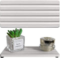 2 PCS Water Absorbing Stone Trays for Bathroom Sink & Kitchen Counter, Fast-Drying Diatomite Sink Caddy, Vanity Tray, Hand Soap Holder with Anti-Skid Pads (White, 8.7" x 4"/22 x 10cm)