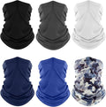 Fuinloth Neck Gaiter, 6 Pack Cooling UV Protection Bandana Face Mask Gator Scarf for Men Women