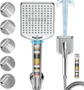 Homlord Filtered Shower Head with Handheld - High Pressure 6 Modes, 120 Anti-clog Nozzles, Detachable Showerhead with Hard Water Filters, Extra Long 6ft Hose, Power Wash Mode to Clean Bathroom, Pets