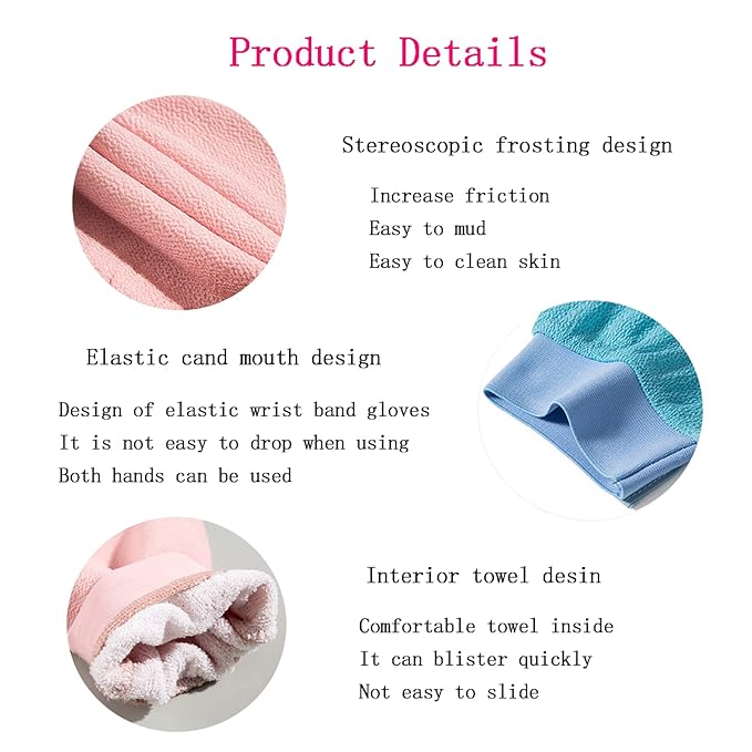 Exfoliating Mitt For Body Scrub Exfoliator Glove Revive Glow Keesa Exfoliating Glove Exfoliate Bath Korean Deep Exfoliating Gloves For Shower Dead Skin Remover Scrubber Exfoliation 1Pcs Black
