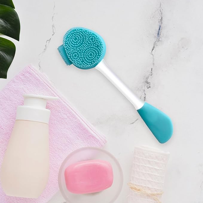 MUIIGOOD Blue Silicone Face Scrubber Face Mask Brush Exfoliating Lip Brush Cleansing Brush Facial Cleansing/Wash Exfoliator Blackhead Skin Care Tool Makeup Removes Dead & Dry Skin for Women