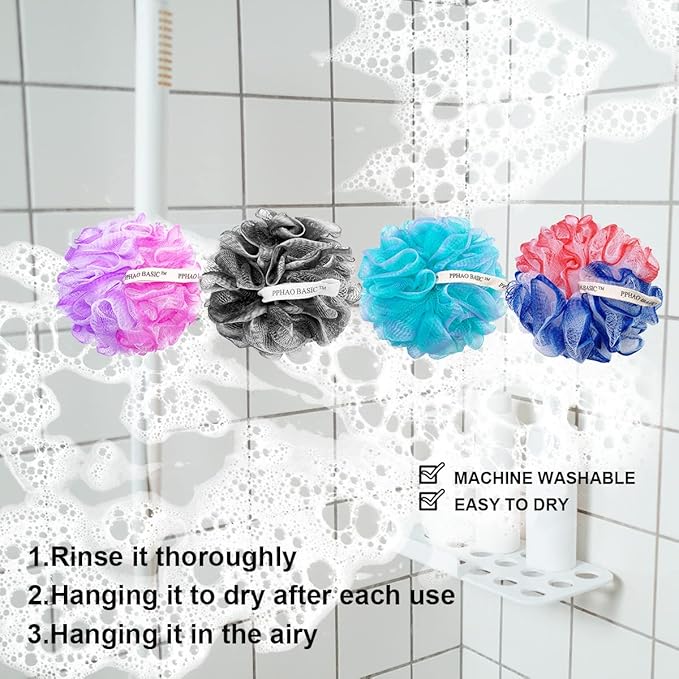 PPHAO - Extra Large Soft Mesh Net Luffa Loofa Loufa Puff - Loofah Sponge - 75g(XXL) - Exfoliating Body Scrubber for Women and Men - Exfoliating Back Scrubber