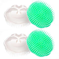 Aroveea Hair Scalp Brush Dandruff Cleaning Brush Shower Scalp Shampoo Brush Scalp Massager Pack of 4 (White and Green)