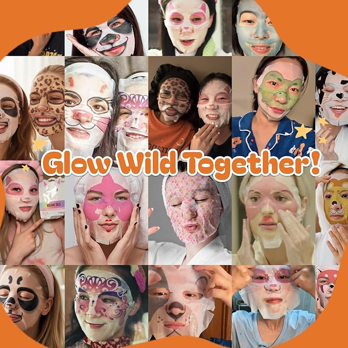 Epielle Character Face Mask Mystical Safari 6 Pack, Fun & Effective Korean Skin Care, Spa Party Favors, Mothers Day Gifts, Birthday Gifts for Women, Self Care Gifts